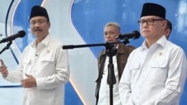 Konpress Mensos Saifullah Yusuf dan Menteri P2MI Mukhtarudin | Sumber Antara