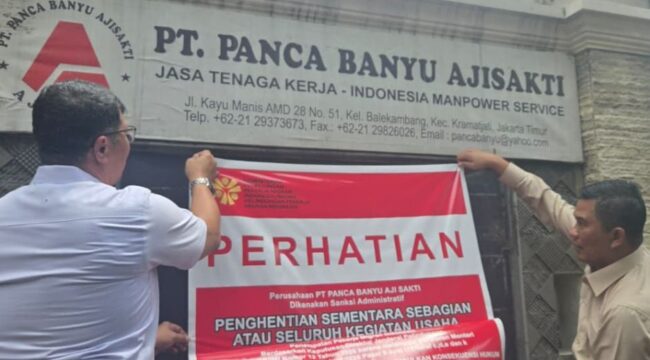 Kemen P2MI Sanksi PT Panca Banyu Aji Sakti dan PT Global Devisa Nusantara.
