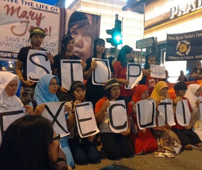 
					Aksi Menuntut Pembebasan Eksekusi Mati Mary Jane Veloso 