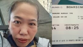 Foto Nunung Nurhayati pada saat di Bandara Touyuan Taiwan