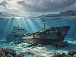 Ilustrasi tenggelamnya Kapal LCT CITA XX di Perairan Papua 