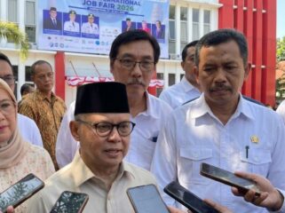 Menteri Pelindungan Pekerja Migran Indonesia, Muktarudin pada saat konpress Pasim Job Fair 2026
