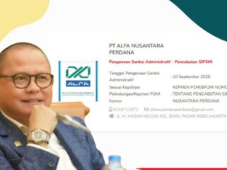 Menteri P2MI Drs Mukhtarudin Cabut Izin PT Alfa Nusantara Perdana