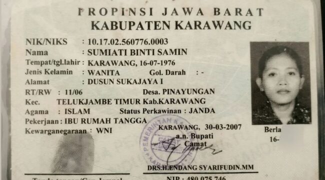 KTP Sumiati Binti Saman