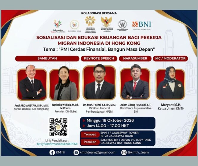 
					KMTH dan KP2MI menggelar edukasi keuangan bagi Pekerja Migran Indonesia di Hong Kong. Ketahui cara bijak mengelola penghasilan dan perencanaan finansial.